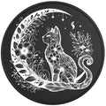 FLOWER MOON CAT BLACK TIRE COVER
