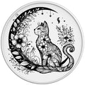 FLOWER MOON CAT WHITE TIRE COVER