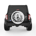 FLOWER MOON CAT PEARL  WHITE CARBON FIBER TIRE COVER