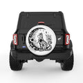FLOWER MOON CAT WHITE TIRE COVER