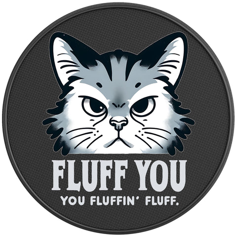 FLUFF YOU CAT PEARL  WHITE CARBON FIBER TIRE COVER
