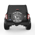 FOLLOW THE WORD NOT THE HERD BLACK CARBON FIBER TIRE COVER