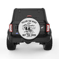 FOLLOW THE WORD NOT THE HERD PEARL  WHITE CARBON FIBER TIRE COVER