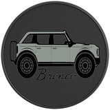 FORD BRONCO CACTUS GRAY BLACK CARBON FIBER TIRE COVER