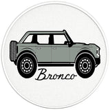 FORD BRONCO CACTUS GRAY PEARL  WHITE CARBON FIBER TIRE COVER