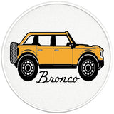 FORD BRONCO CYBER ORANGE PEARL  WHITE CARBON FIBER TIRE COVER