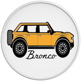 FORD BRONCO CYBER ORANGE WHITE TIRE COVER