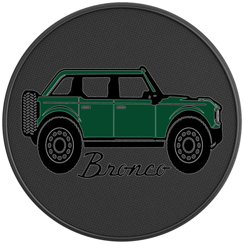 FORD BRONCO ERUPTION GREEN BLACK CARBON FIBER TIRE COVER