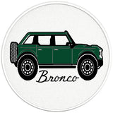 FORD BRONCO ERUPTION GREEN PEARL  WHITE CARBON FIBER TIRE COVER