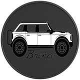 FORD BRONCO OXFORD WHITE BLACK CARBON FIBER TIRE COVER