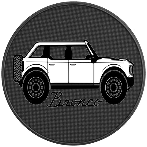 FORD BRONCO OXFORD WHITE BLACK CARBON FIBER TIRE COVER