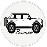 FORD BRONCO OXFORD WHITE PEARL  WHITE CARBON FIBER TIRE COVER