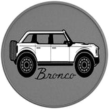 FORD BRONCO OXFORD WHITE SILVER CARBON FIBER TIRE COVER