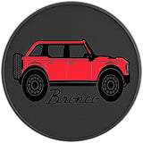 FORD BRONCO RACE RED BLACK CARBON FIBER TIRE COVER