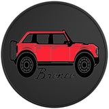 FORD BRONCO RACE RED BLACK TIRE COVER
