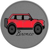 FORD BRONCO RACE RED SILVER CARBON FIBER TIRE COVER