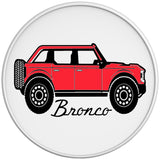 FORD BRONCO RACE RED WHITE TIRE COVER