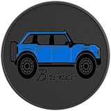 FORD BRONCO VELOCITY BLUE BLACK CARBON FIBER TIRE COVER