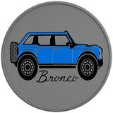 FORD BRONCO VELOCITY BLUE SILVER CARBON FIBER TIRE COVER