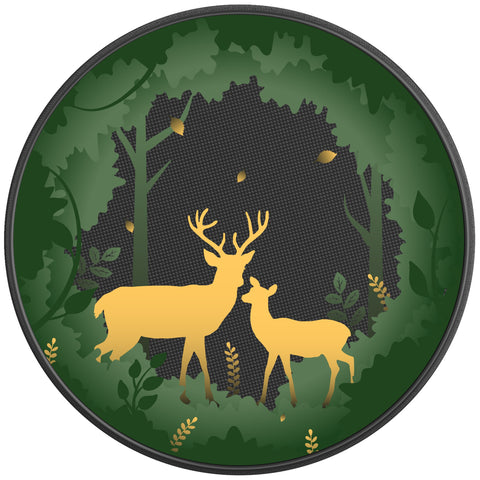 FOREST DEERS PEARL  WHITE CARBON FIBER TIRE COVER