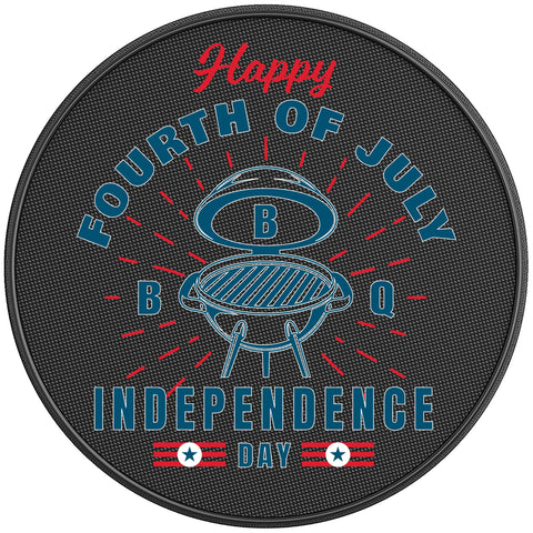 FOURTH OF JULY BBQ PEARL  WHITE CARBON FIBER TIRE COVER