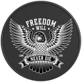 FREEDOM WILL NEVER DIE BLACK CARBON FIBER TIRE COVER