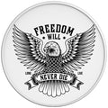 FREEDOM WILL NEVER DIE WHITE TIRE COVER