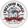 FREEDOM WINGS WHITE TIRE COVER