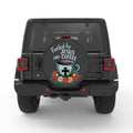 FUELED BY JESUS AND COFFEE PEARL  WHITE CARBON FIBER TIRE COVER