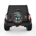 FUELED BY JESUS AND COFFEE BLACK TIRE COVER