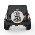 FUELED BY JESUS AND COFFEE SILVER CARBON FIBER TIRE COVER