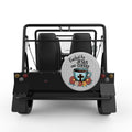 FUELED BY JESUS AND COFFEE SILVER CARBON FIBER TIRE COVER FOR MOKE