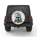 FUELED BY JESUS AND COFFEE SILVER CARBON FIBER TIRE COVER