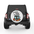 FUELED BY JESUS AND COFFEE PEARL  WHITE CARBON FIBER TIRE COVER