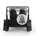 FUELED BY JESUS AND COFFEE WHITE CARBON FIBER TIRE COVER FOR MOKE