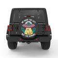 FUNNY ALIEN ABDUCTING CAT PEARL  WHITE CARBON FIBER TIRE COVER