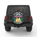 FUNNY ALIEN ABDUCTING CAT BLACK CARBON FIBER TIRE COVER