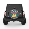 FUNNY ALIEN ABDUCTING CAT BLACK CARBON FIBER TIRE COVER