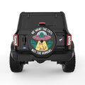 FUNNY ALIEN ABDUCTING CAT BLACK TIRE COVER