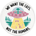 FUNNY ALIEN ABDUCTING CAT BLACK TIRE COVER