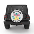 FUNNY ALIEN ABDUCTING CAT BLACK TIRE COVER