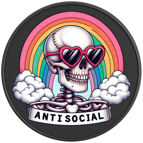 FUNNY ANTISOCIAL PEARL  WHITE CARBON FIBER TIRE COVER