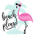 FUNNY BEACH PLEASE FLAMINGO
