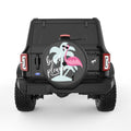 FUNNY BEACH PLEASE FLAMINGO BLACK CARBON FIBER TIRE COVER
