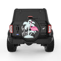 FUNNY BEACH PLEASE FLAMINGO BLACK TIRE COVER