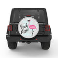 FUNNY BEACH PLEASE FLAMINGO BLACK TIRE COVER