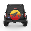 FUNNY BIGFOOT WITH TREX BLACK CARBON FIBER TIRE COVER