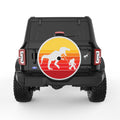 FUNNY BIGFOOT WITH TREX PEARL  WHITE CARBON FIBER TIRE COVER