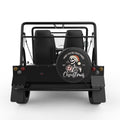 FUNNY CHRISTMAS SKELETON BLACK CARBON FIBER TIRE COVER FOR MOKE