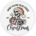 FUNNY CHRISTMAS SKELETON BLACK TIRE COVER